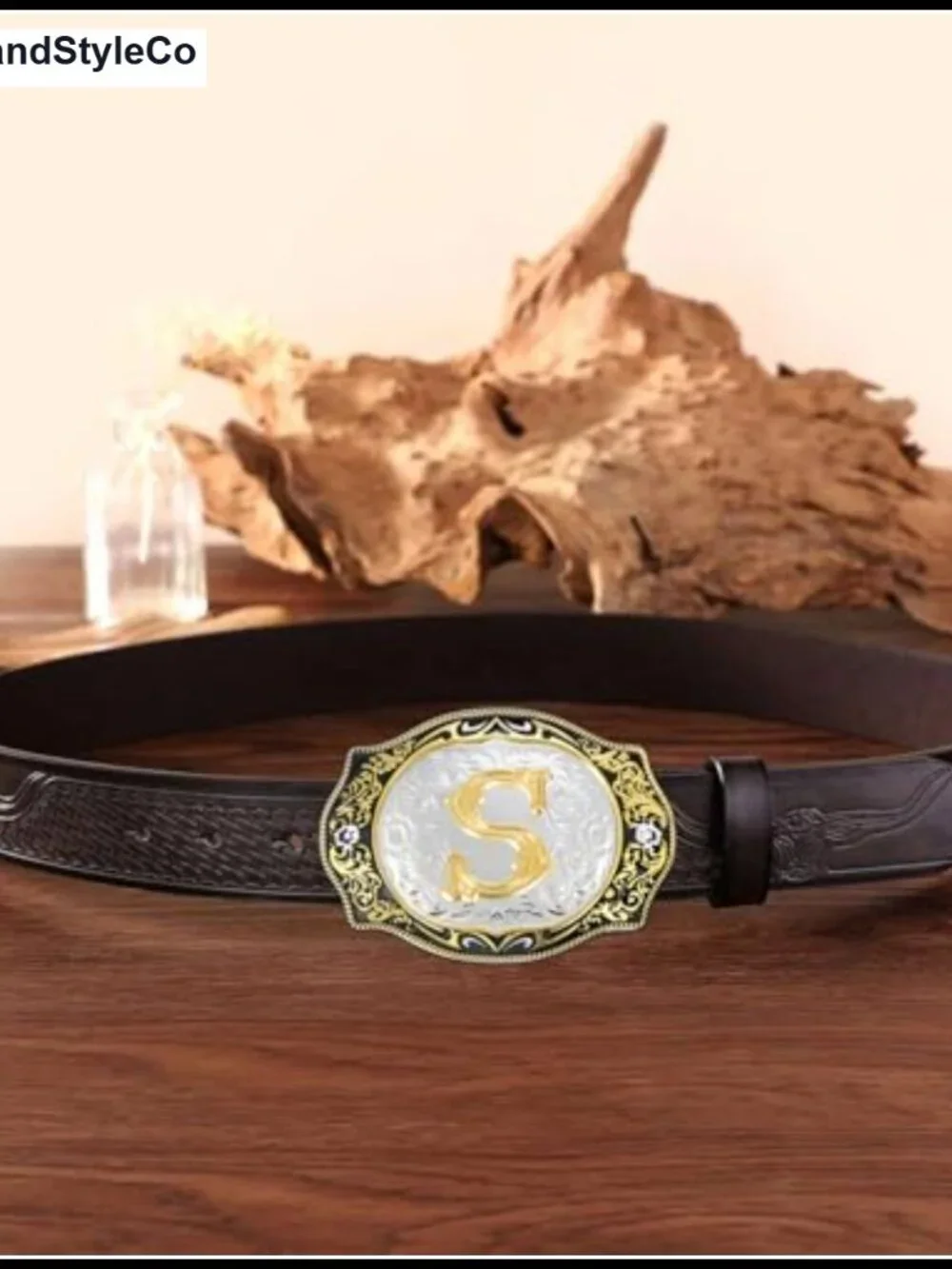 Metal Alphabet Letters Belt Buckle for Men Women Cowboy Western Snap on Belt